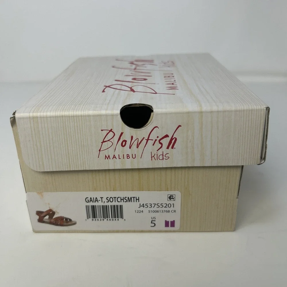 NEW Blowfish Malibu Toddler Girls Gaia Sandals Size 5 Scotch Brown Braided NIB‎